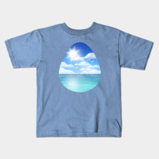 The blue sky and the green sea Kids T-Shirt